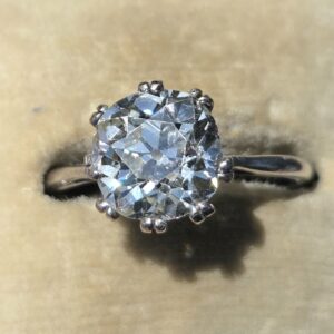 Wonderful Old Mine cut Solitaire ring