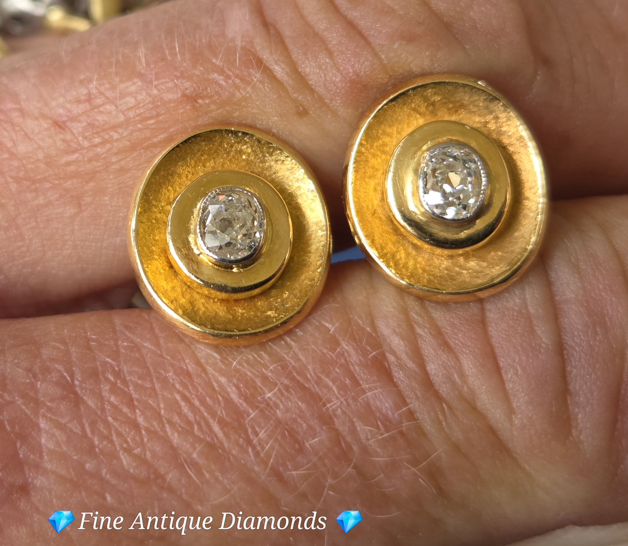 Quality Old Mine cut Stud earrings