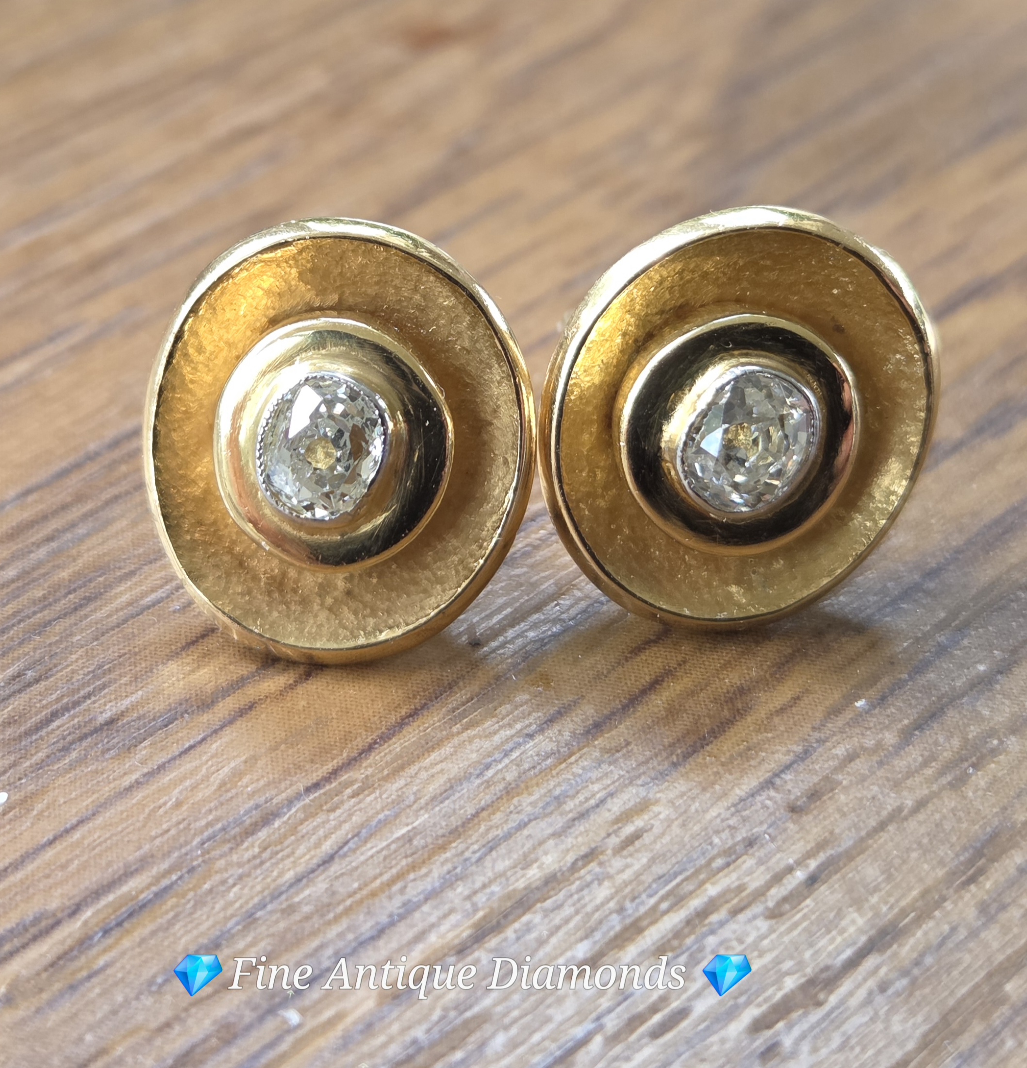 Quality Old Mine cut Stud earrings - Image 6