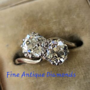 Top Class Old Mine cut diamond Toi et Moi Ring