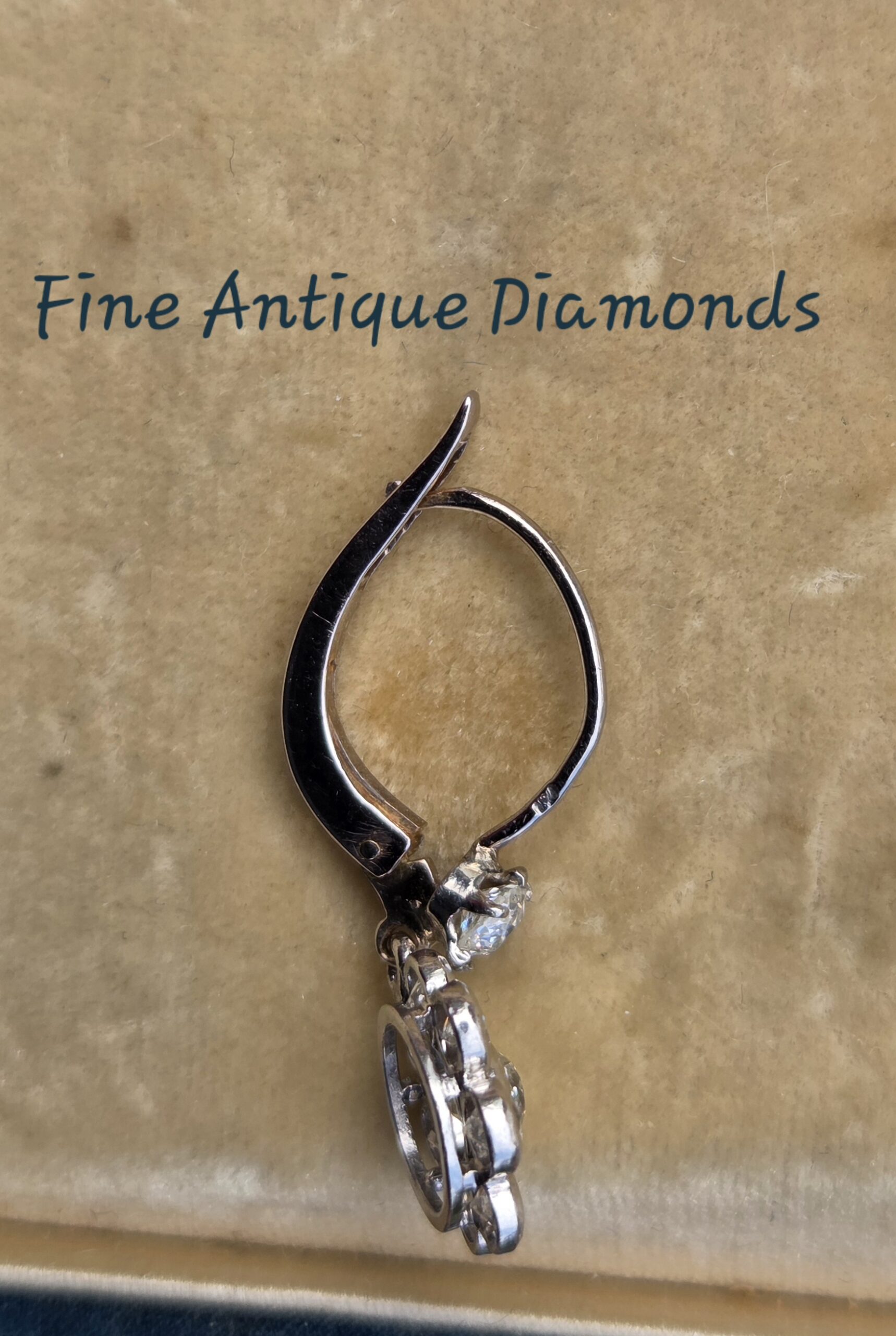 SOLD. Charming Old cut Diamond Daisy drop earrings - Image 9