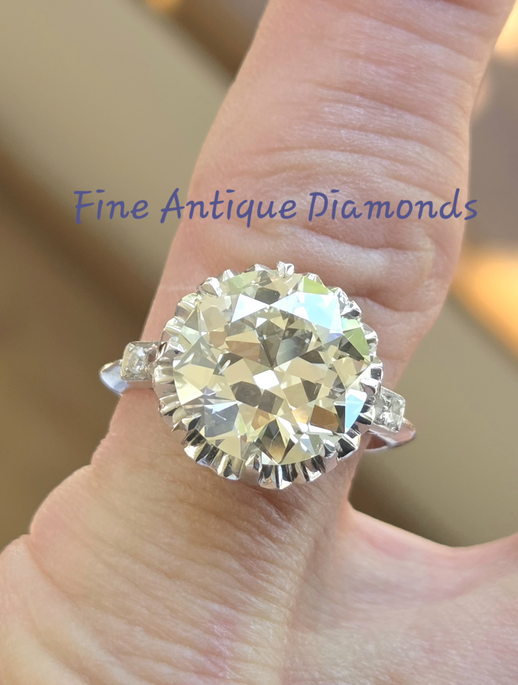 Investment piece. 5ct plus Old Transitional cut Diamondsolitaire. - Image 17