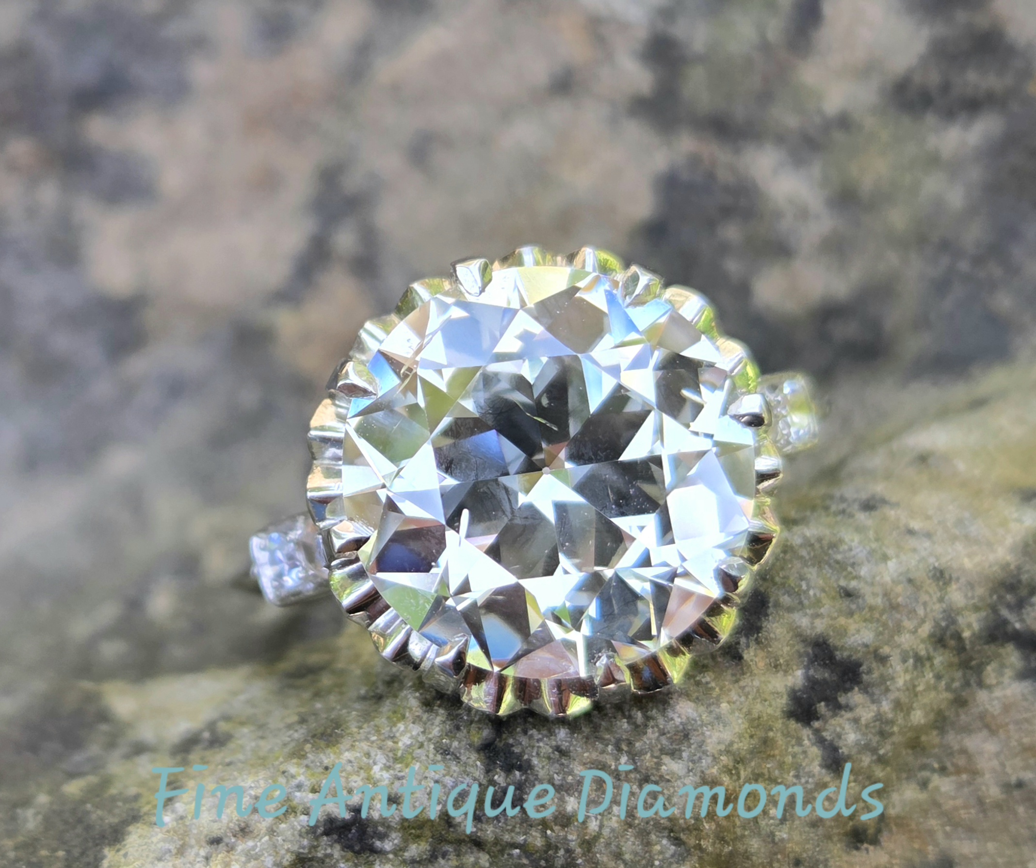 Investment piece. 5ct plus Old Transitional cut Diamondsolitaire. - Image 10