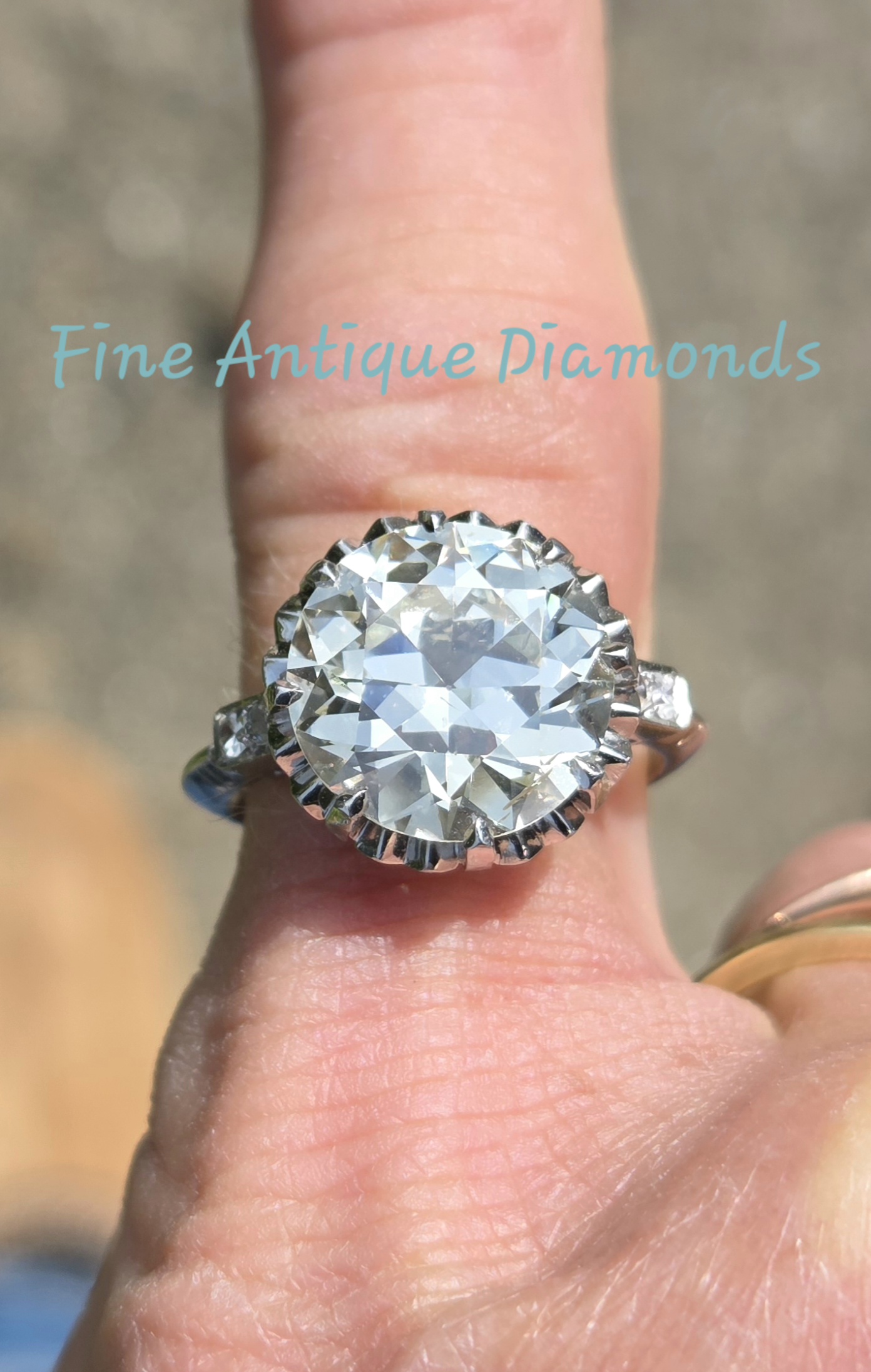 Investment piece. 5ct plus Old Transitional cut Diamondsolitaire. - Image 4