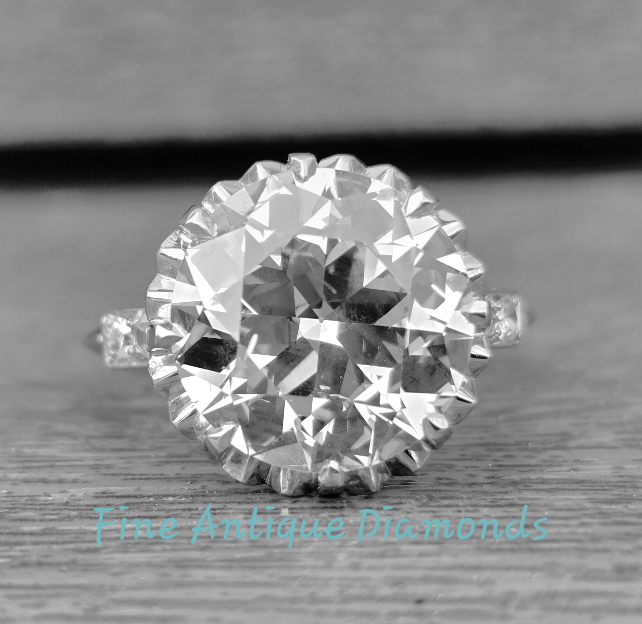 Investment piece. 5ct plus Old Transitional cut Diamondsolitaire. - Image 3