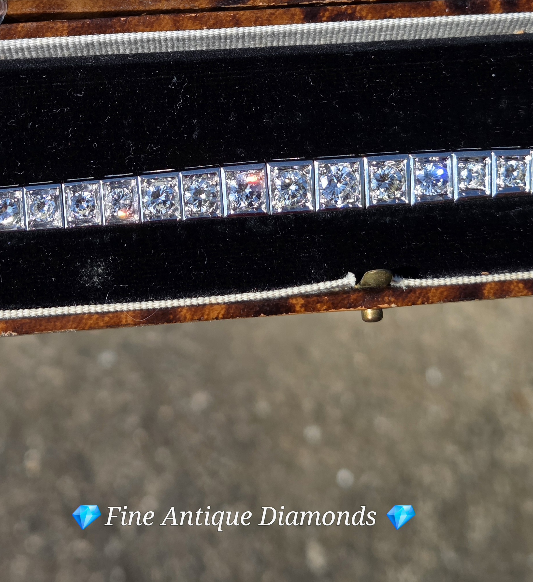 Art Deco 10ct Antique Diamond tennis/line bracelet
