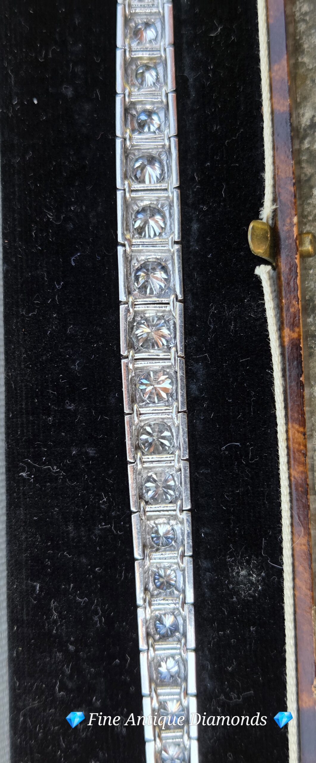 Art Deco 10ct Antique Diamond tennis/line bracelet - Image 3