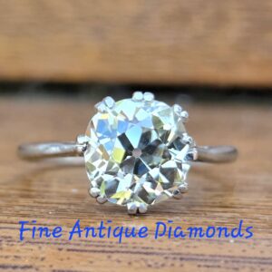 2.70ct Old Mine Cut Diamond Solitaire ring