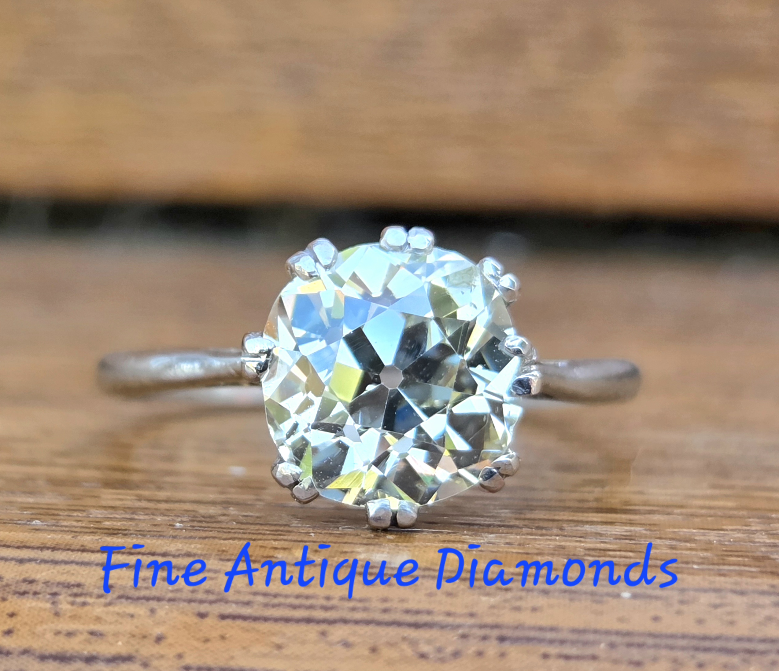 2.70ct Old Mine Cut Diamond Solitaire ring