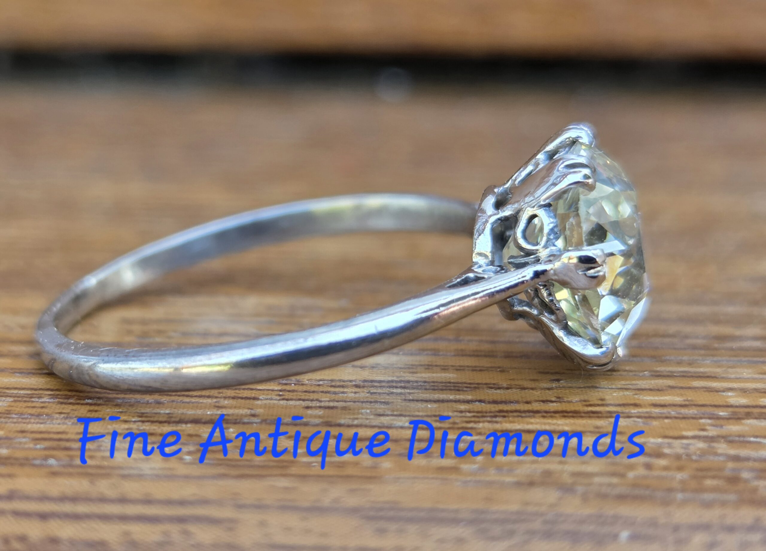 2.70ct Old Mine Cut Diamond Solitaire ring - Image 5