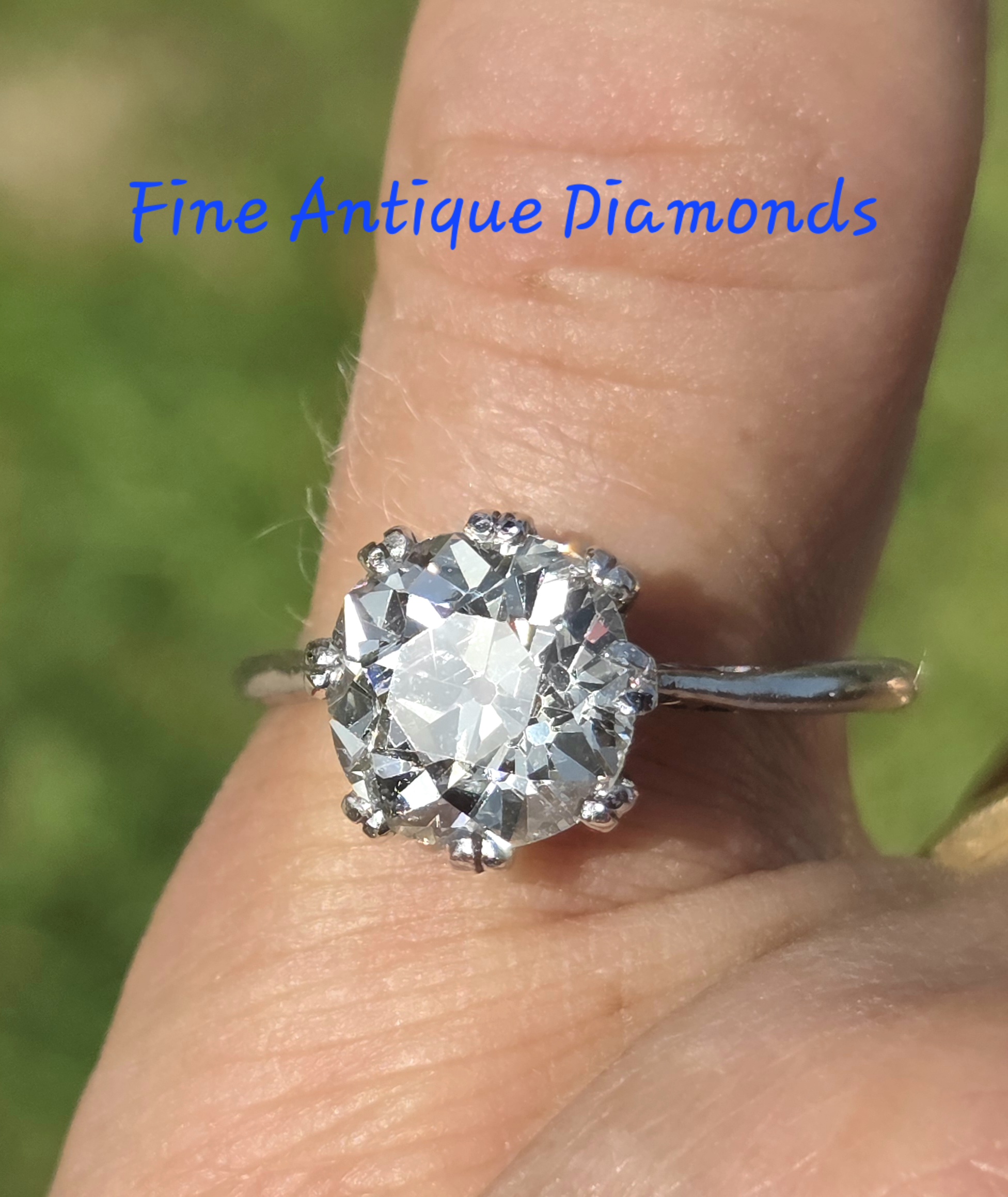 2.70ct Old Mine Cut Diamond Solitaire ring - Image 6