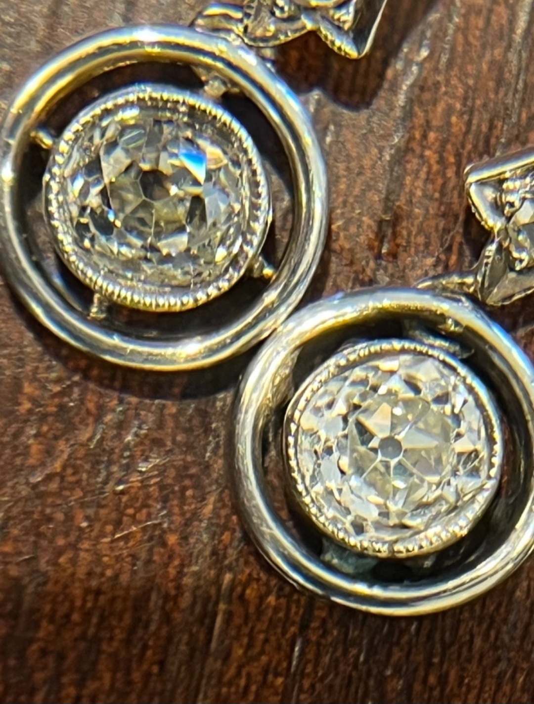Victorian Old Mine cut Diamond Drop earrings - Image 12