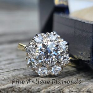 A Gorgeous Original Old cut Diamond cluster ring