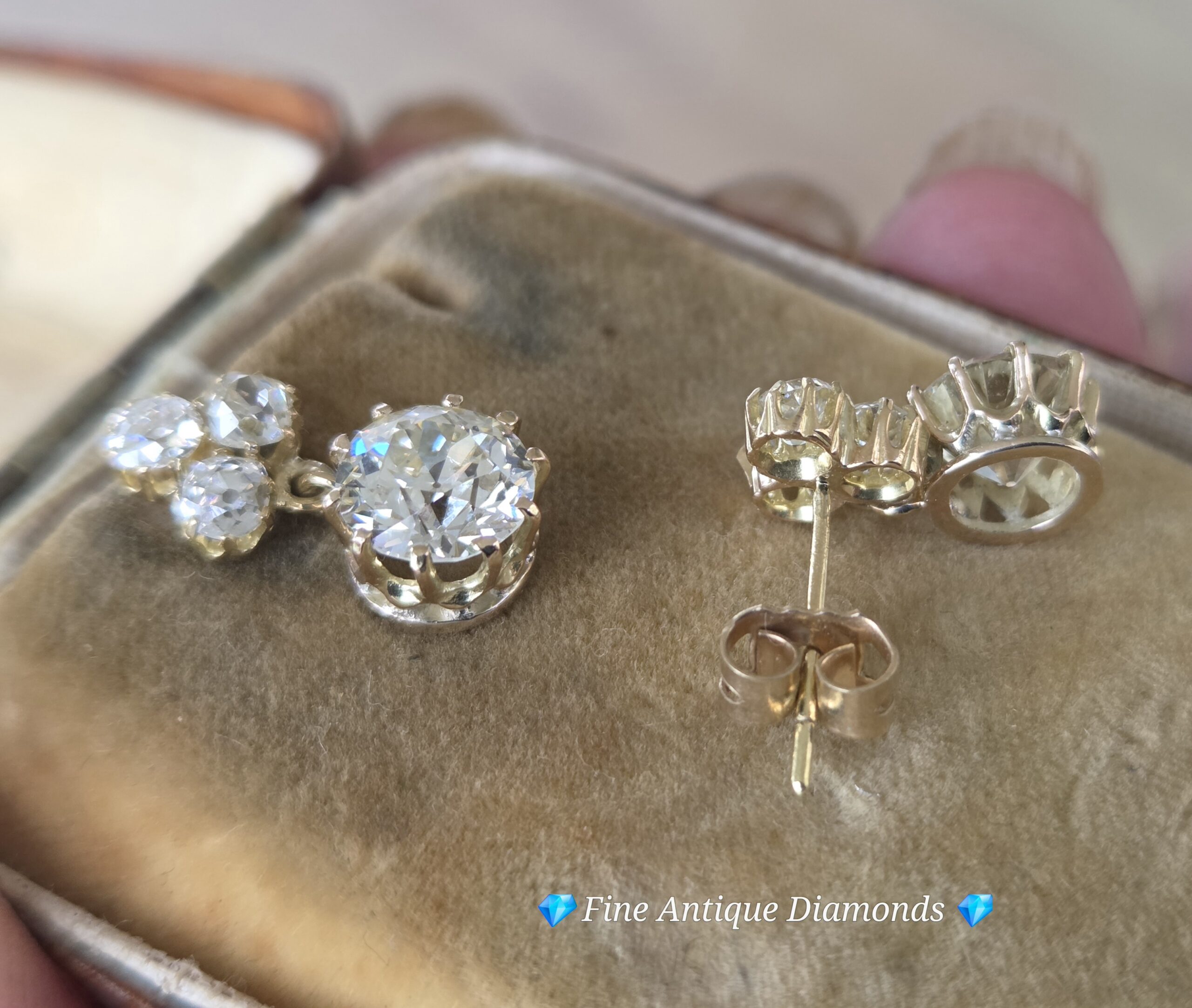 Exceptional Old cut Diamond earrings - Image 8
