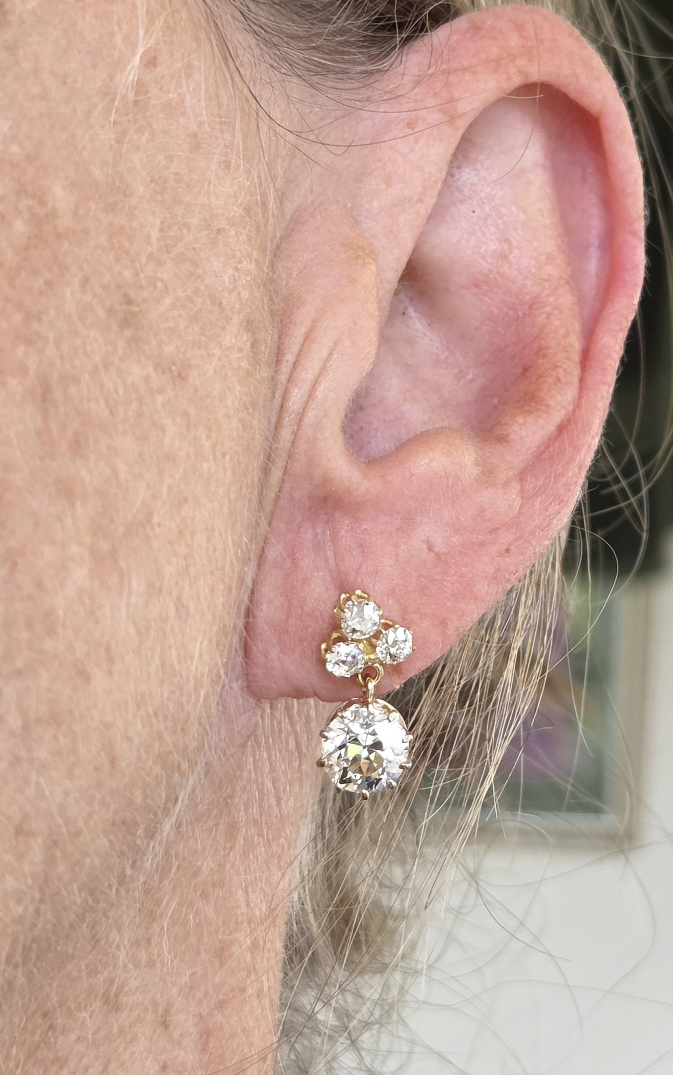 Exceptional Old cut Diamond earrings - Image 5