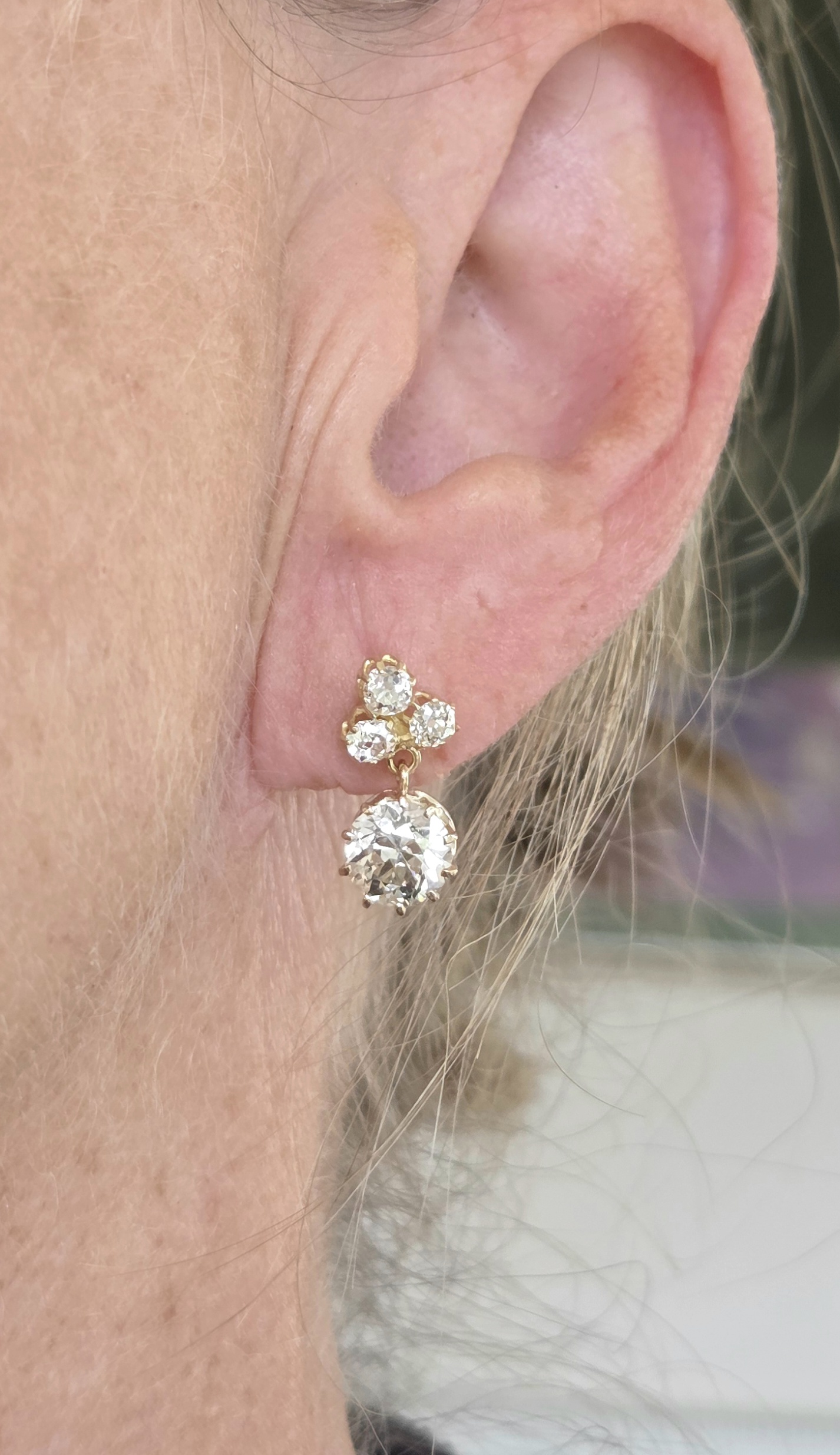 Exceptional Old cut Diamond earrings - Image 7