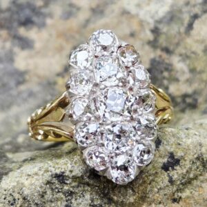 Old Mine cut Cluster! A Wow Ring!