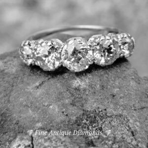 Huge Old cut diamind 5 stone/eternity ring