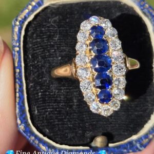 Exceptional Old cut Diamond & Sapphire ring
