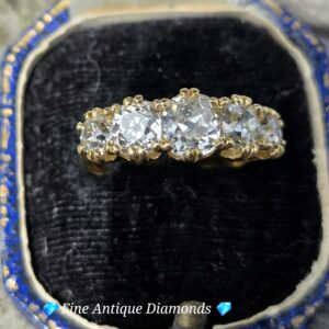 A very Special Old cut diamond 5 stone/eternity ring