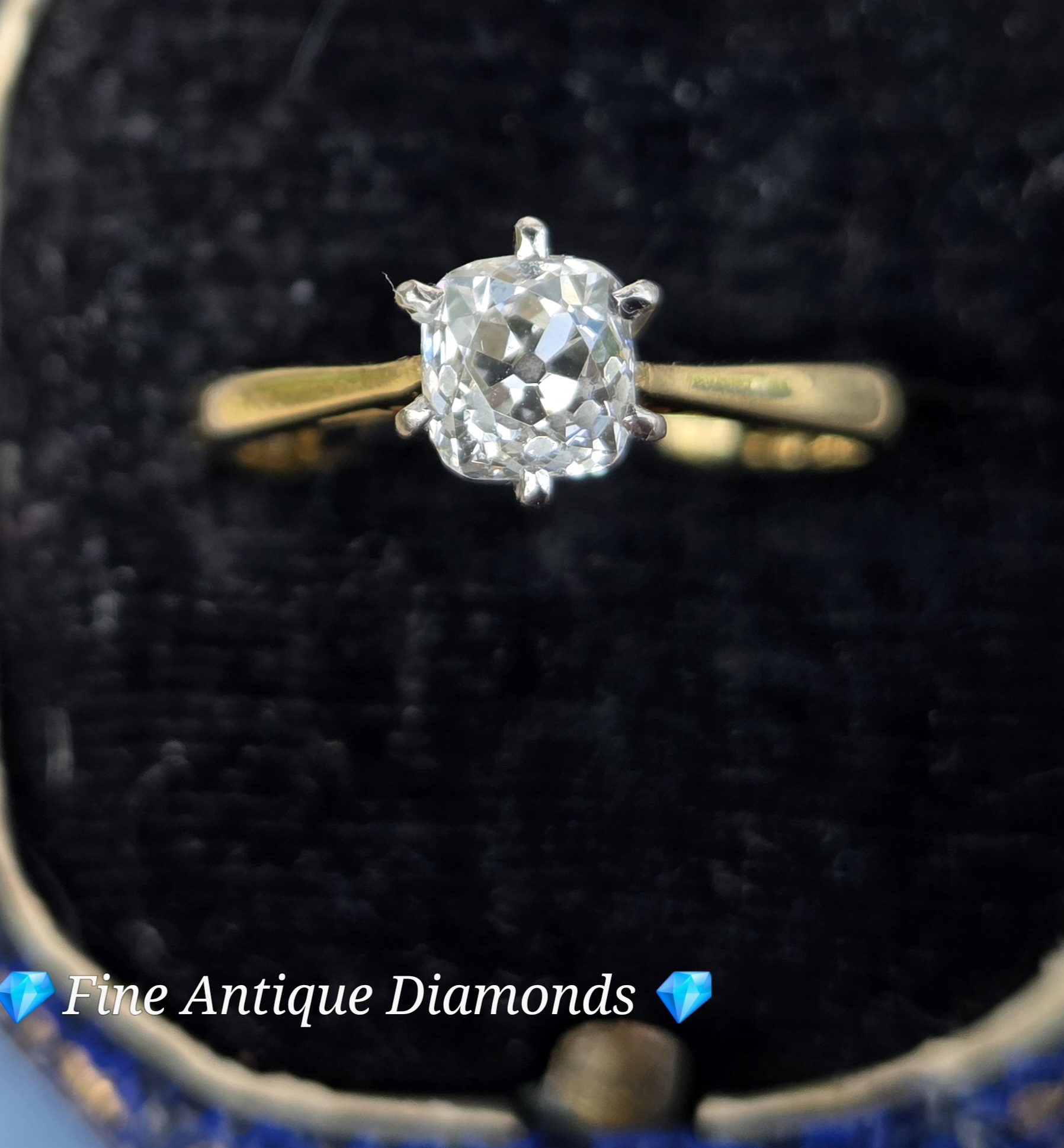The most lovely Old Mine cut solitaire ring - Image 9