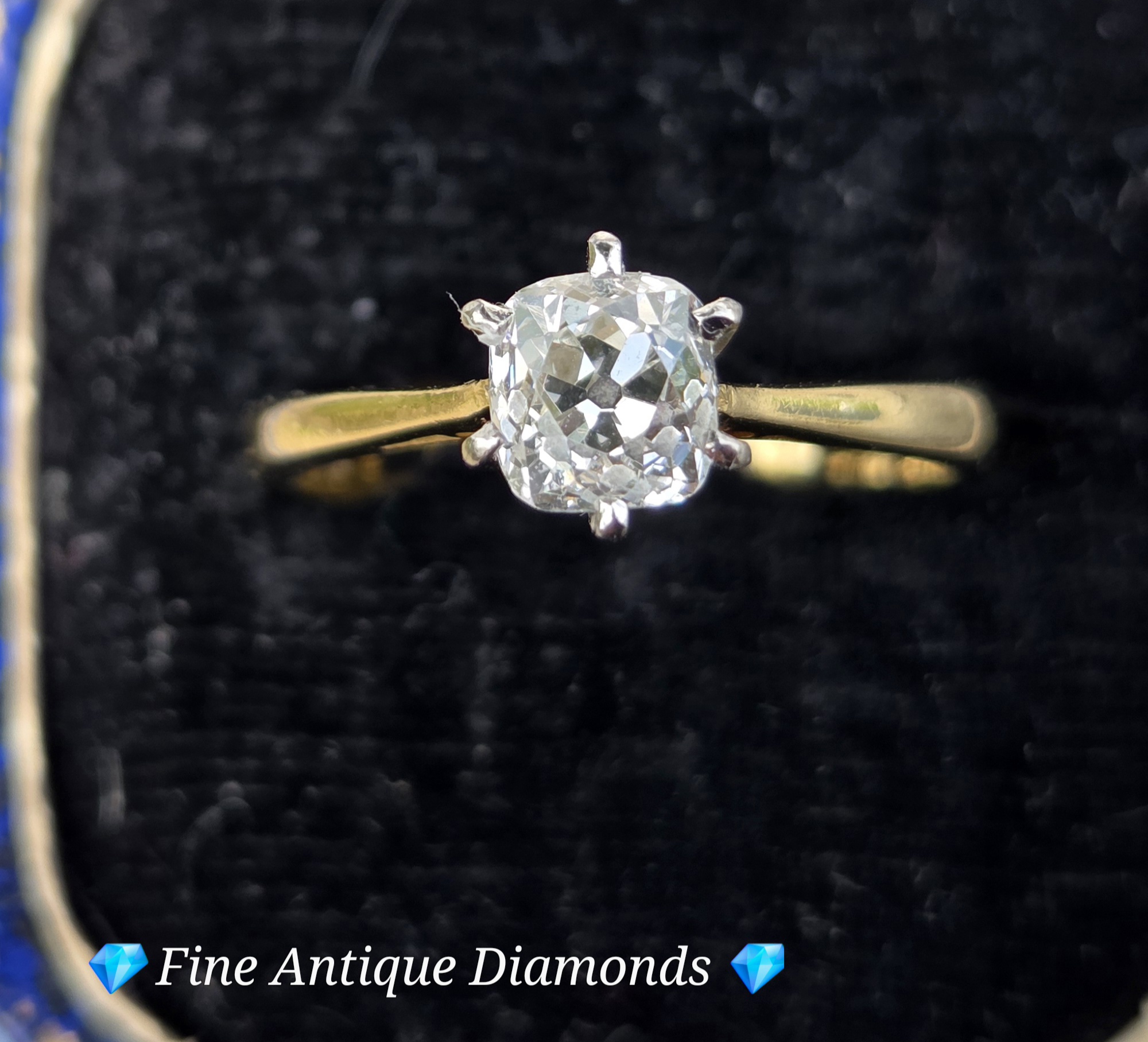The most lovely Old Mine cut solitaire ring - Image 10