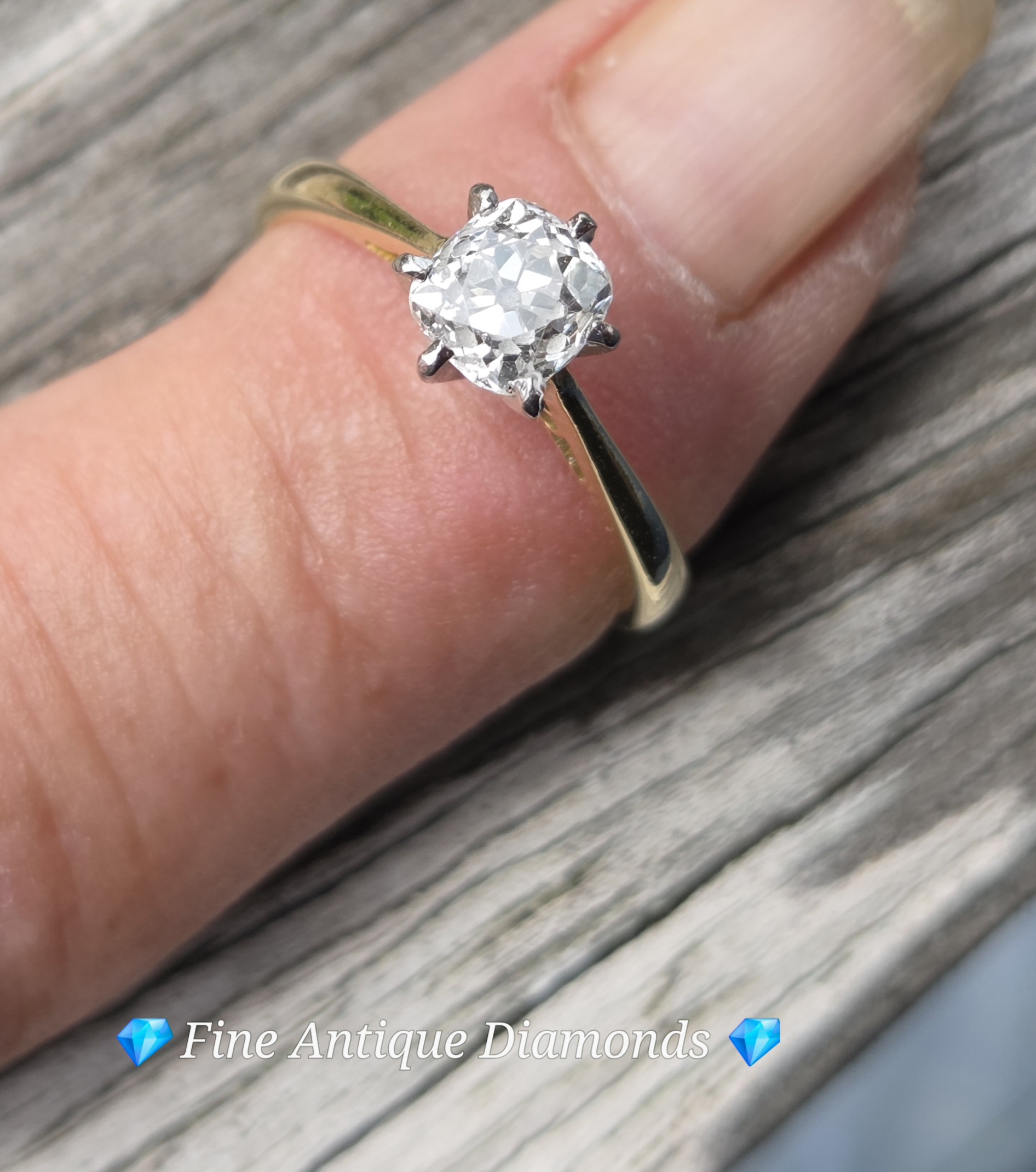 The most lovely Old Mine cut solitaire ring - Image 6