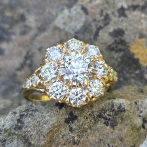 Huge Antique Diamond cluster ring!