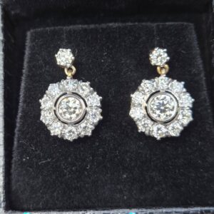 Gorgeous Old Cut diamond Cluster earrings