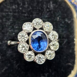 Fabulous Sapphire & Diamond cluster