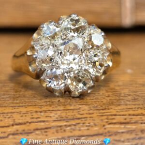 An Incredible Victorian Old Mine cut Diamond Cluster ring