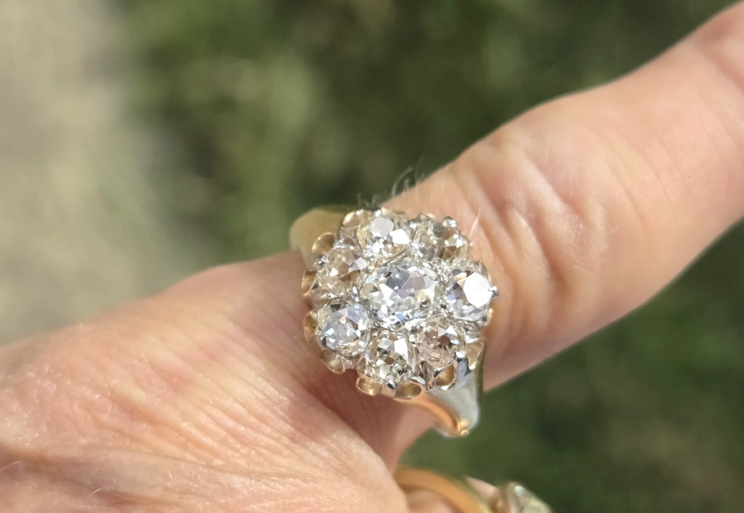 An Incredible Victorian Old Mine cut Diamond Cluster ring - Image 10