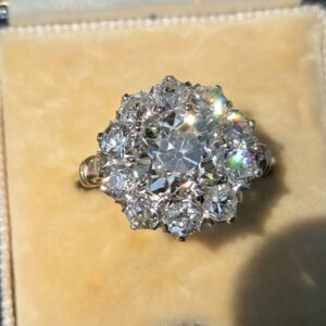Huge Victorian Old cut Diamond cluster ring