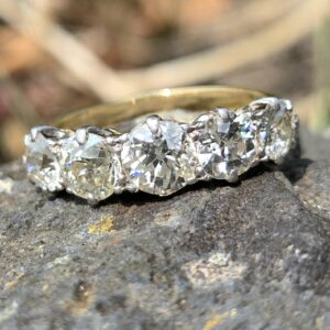 Top Quality Old cut Diamond 5 stone ring