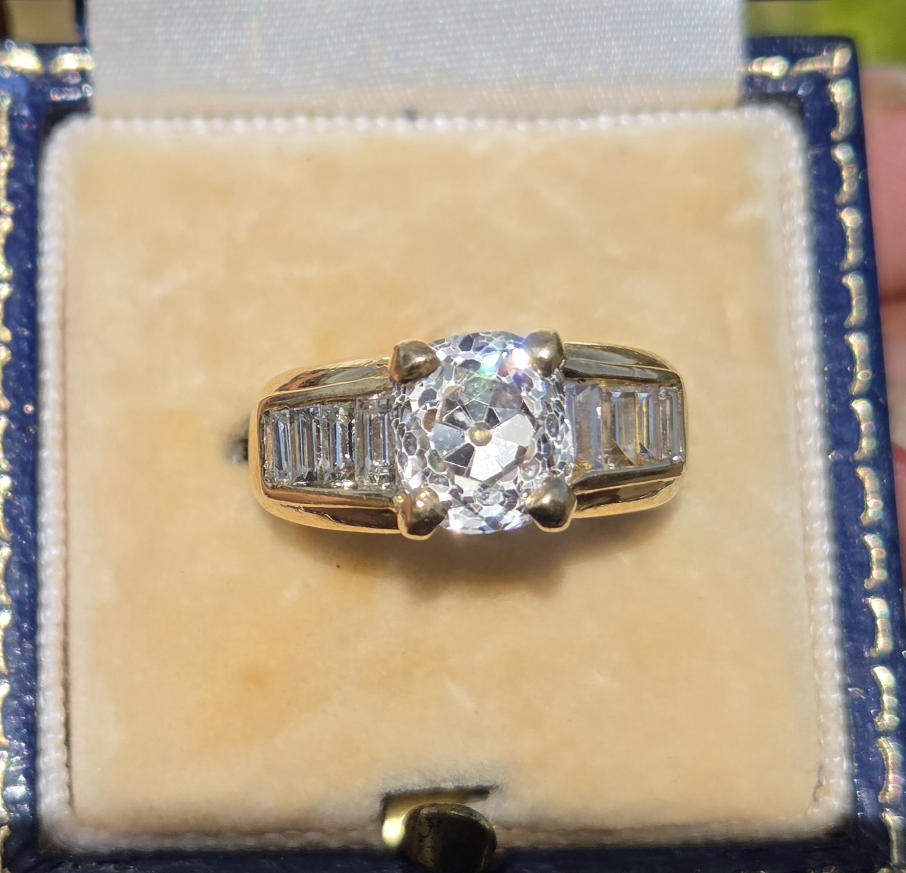 An incredible Old Mine cut Diamond Solitaire.