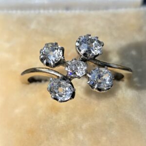 Quirky Old Mine cut Diamond Cluster ring.