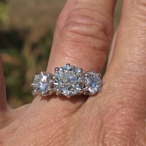 Almost 5ct! An Exceptional Old Cut Diamond Trilogy.