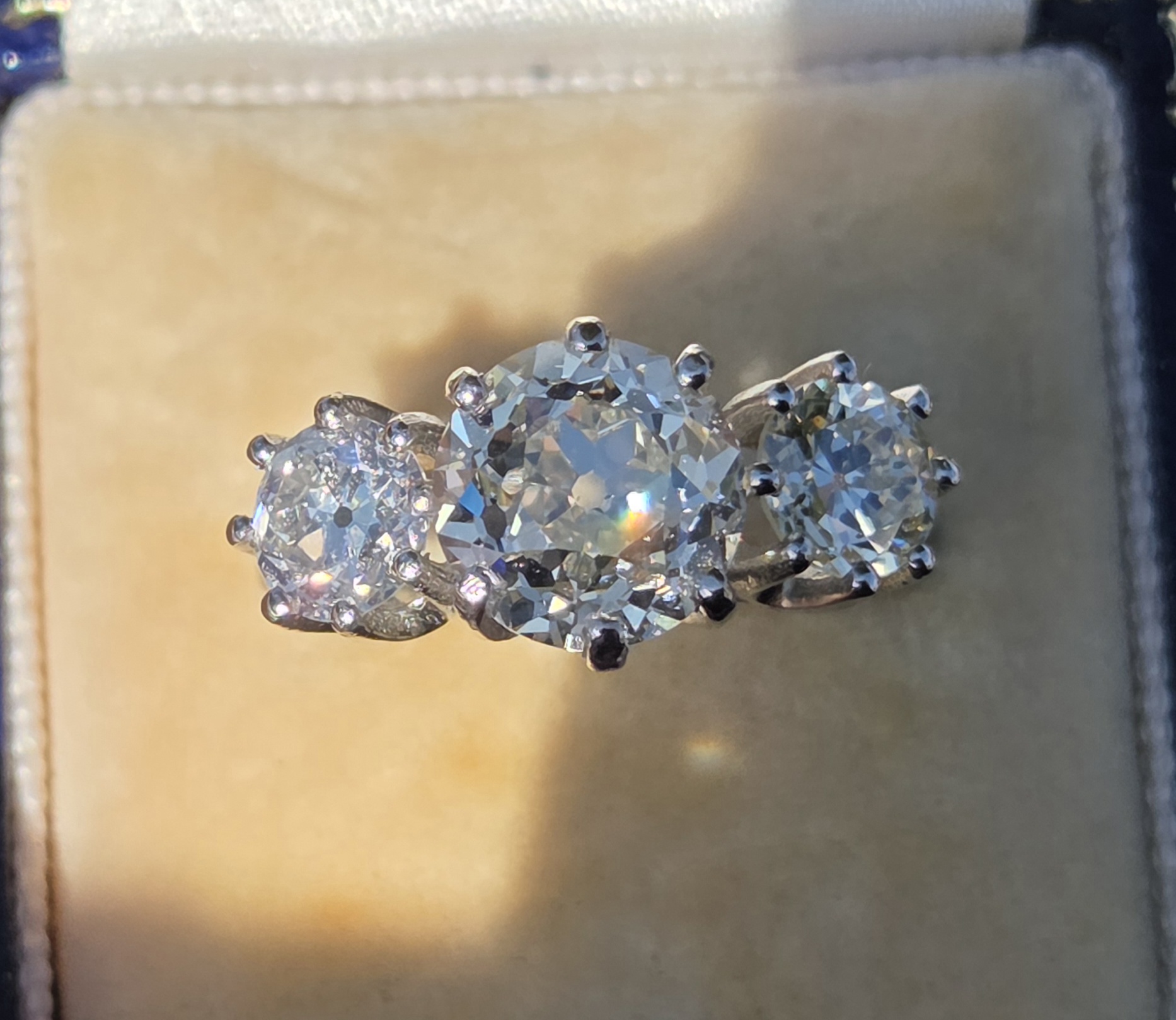 Almost 5ct! An Exceptional Old Cut Diamond Trilogy. - Image 5
