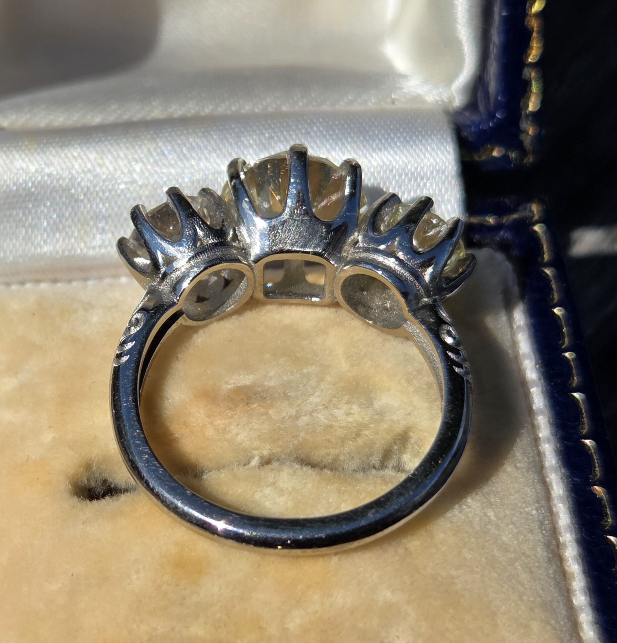 Almost 5ct! An Exceptional Old Cut Diamond Trilogy. - Image 9