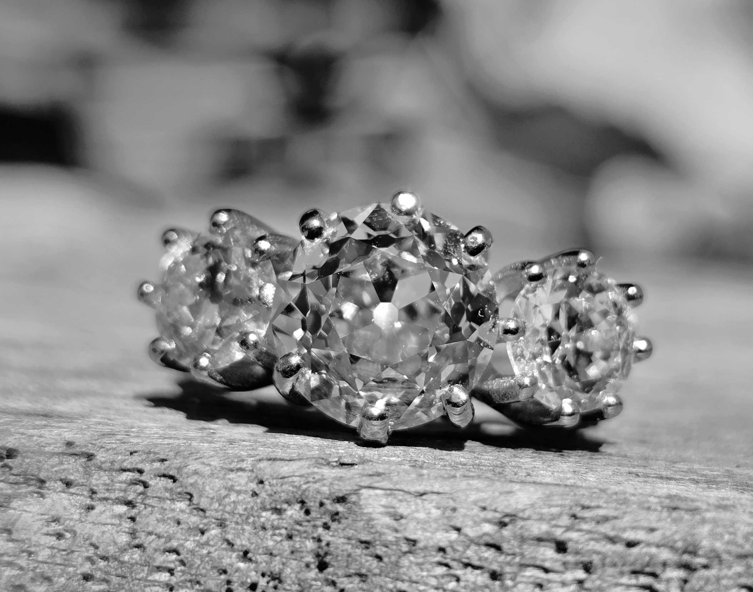 Almost 5ct! An Exceptional Old Cut Diamond Trilogy. - Image 3