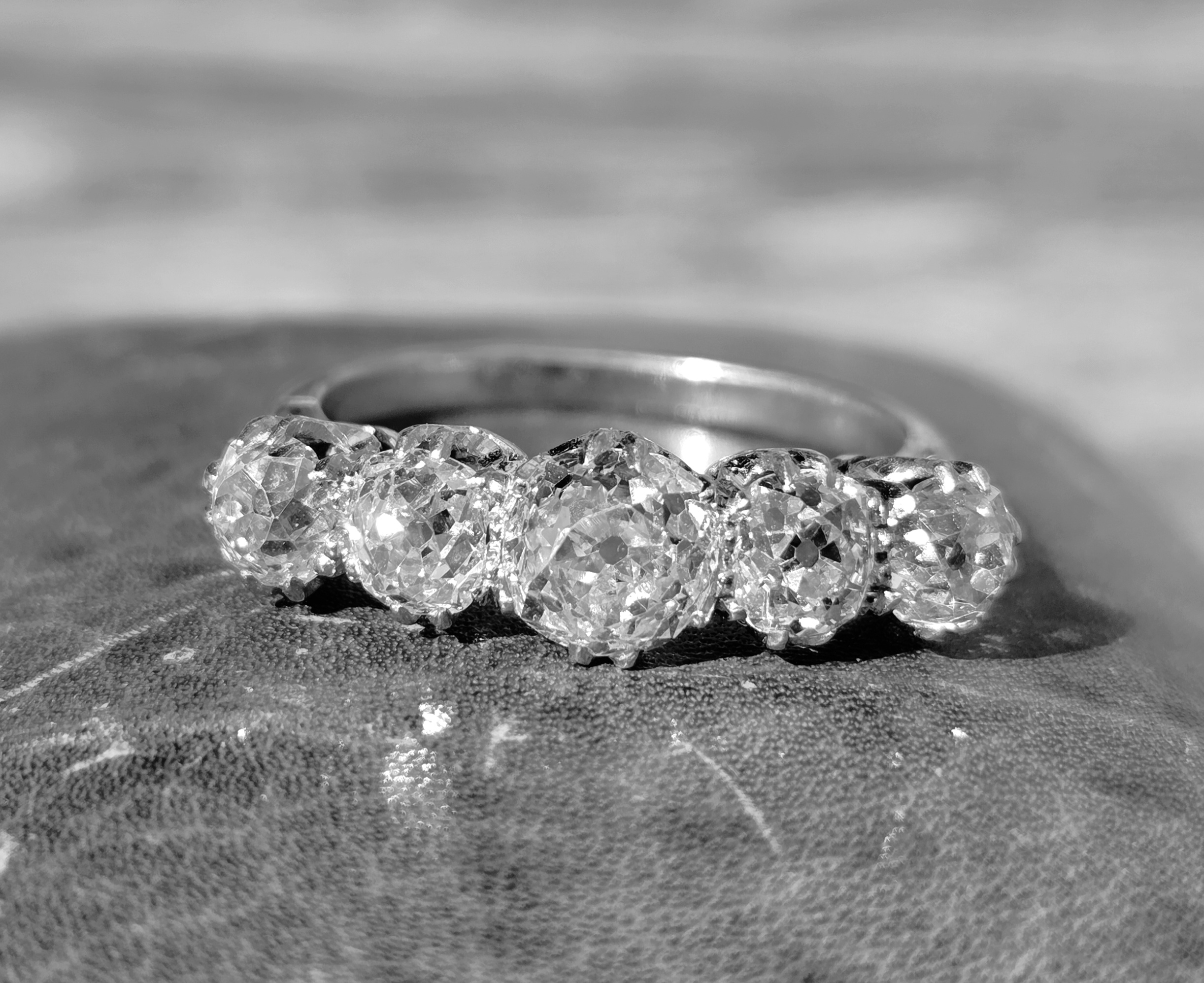 SOLD. Huge Antique Diamond 5 stone/Eternity ring.