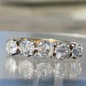 Original Old cut Diamond 5 stone/Eternity ring