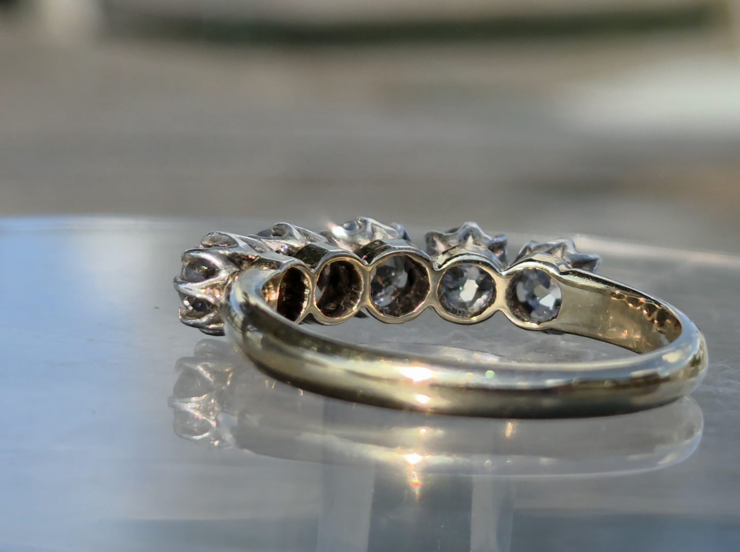Original Old cut Diamond 5 stone/Eternity ring - Image 2
