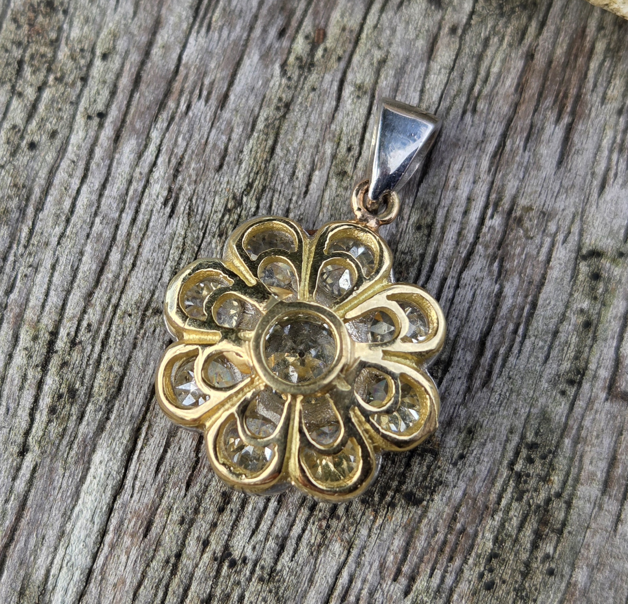 Old European cut Diamond pendant - Image 5