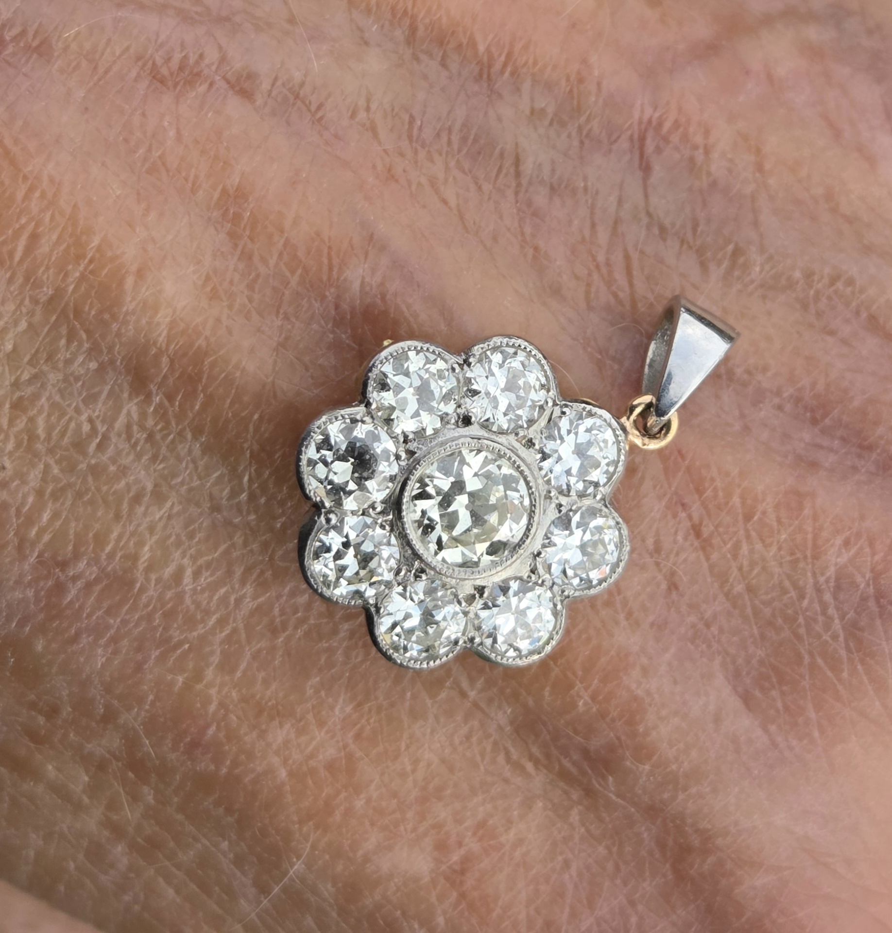 Old European cut Diamond pendant - Image 4