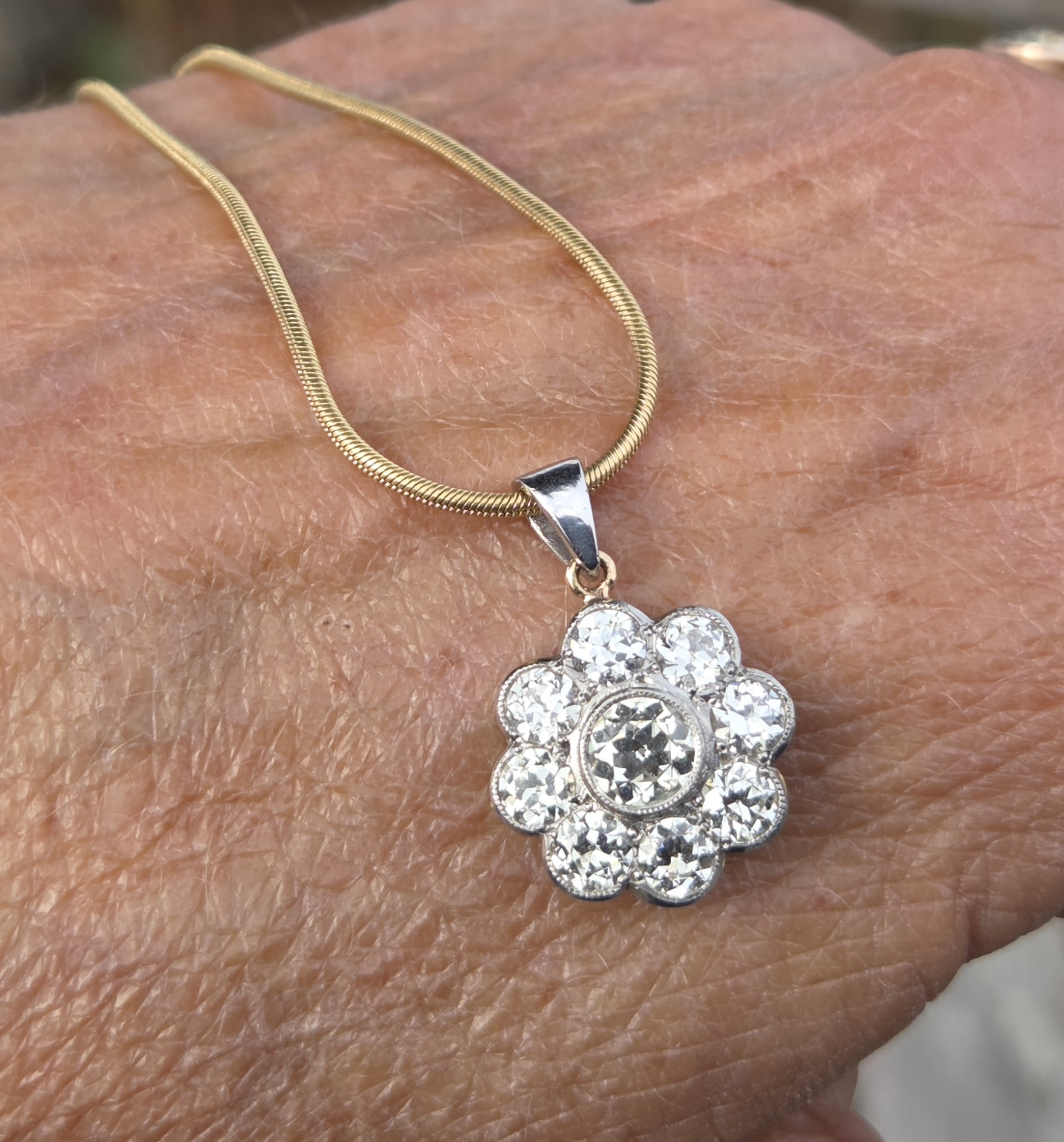 Old European cut Diamond pendant - Image 6