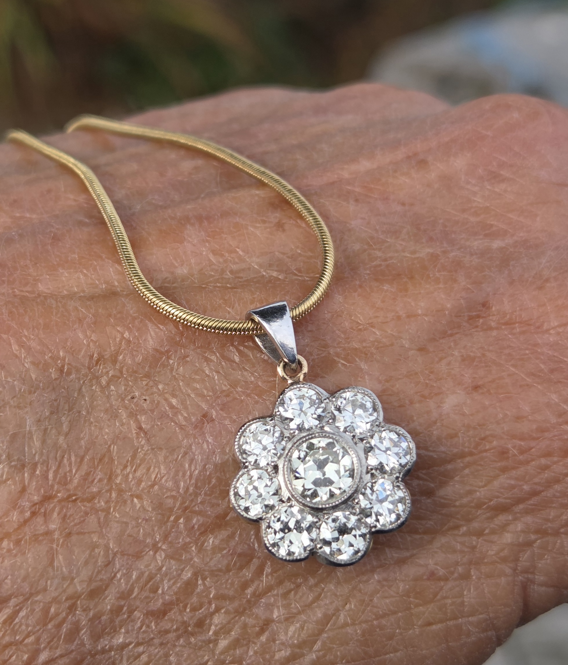 Old European cut Diamond pendant - Image 8