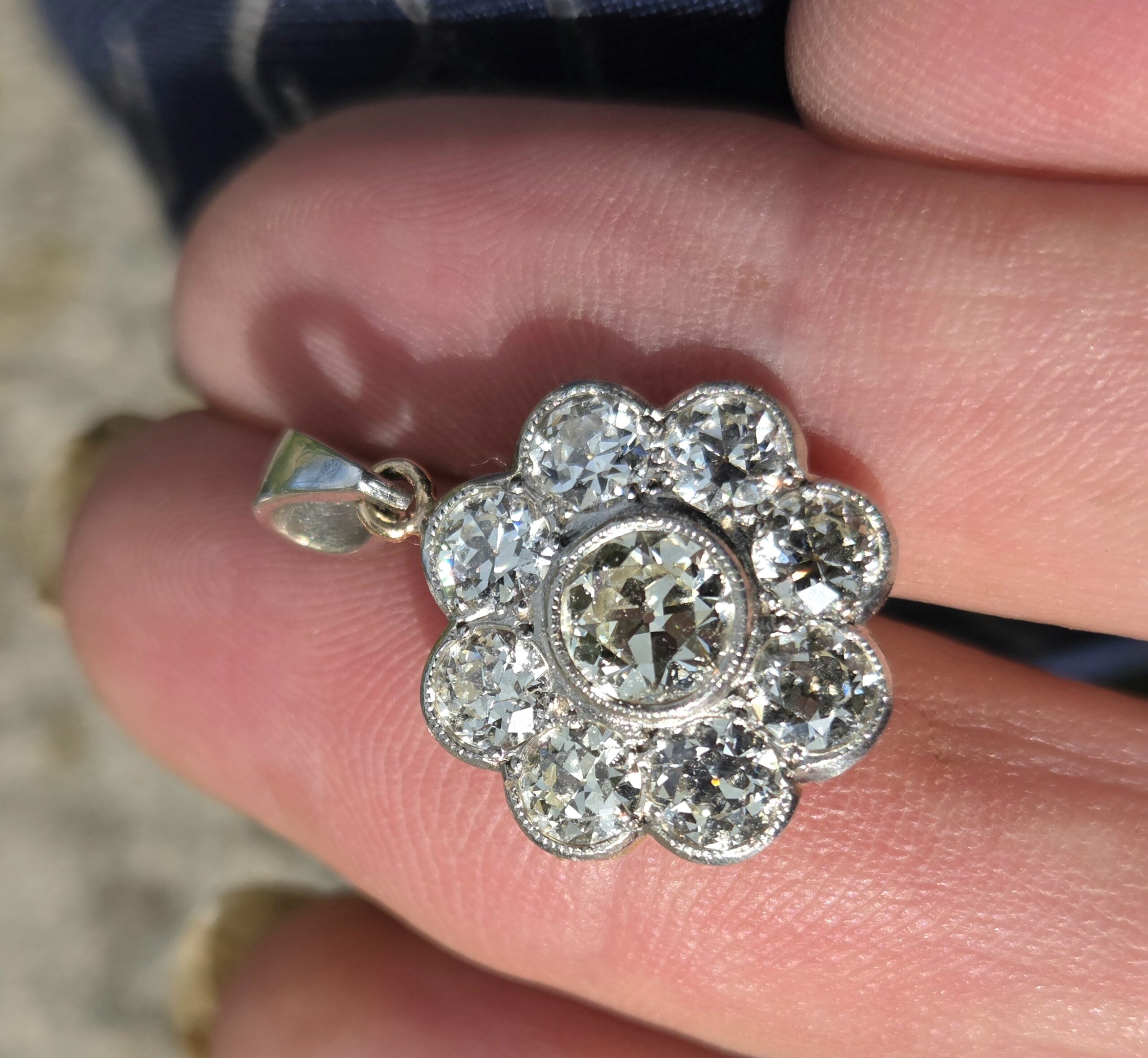 Old European cut Diamond pendant