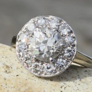 A beaitiful Old cut Diamond Target ring.